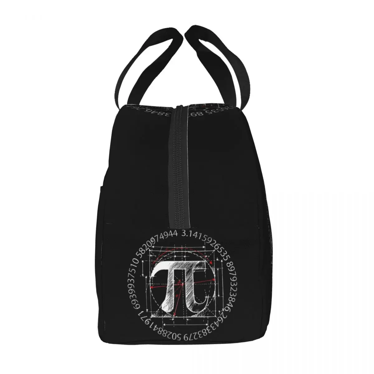 Pi Symbol Line Drawing Lunch Box Women Math Science Thermal Cooler Food Insulated Lunch Bag Work Portable Picnic Tote Bags