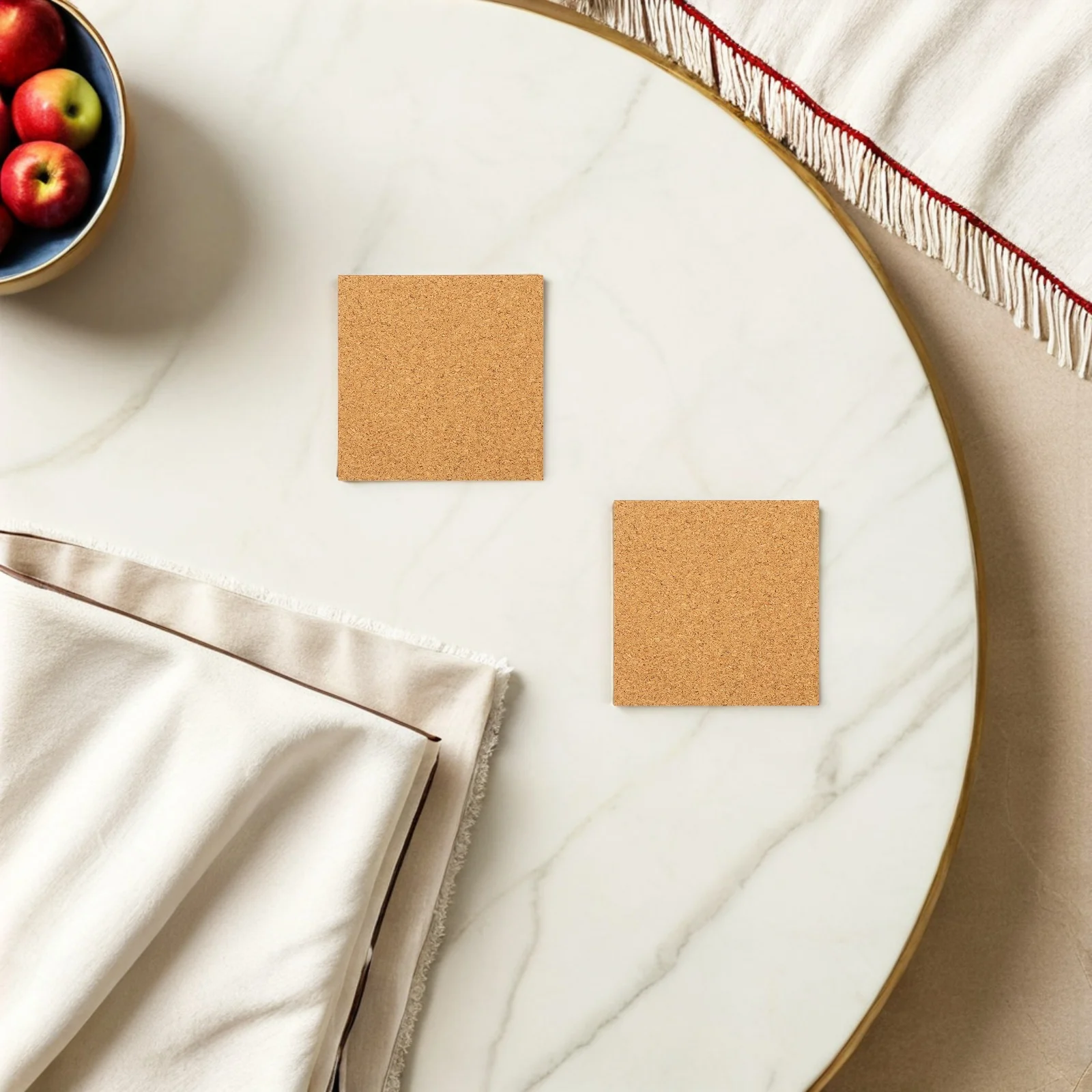 

30pcs Self-Adhesive Cork Sheets 4 Inch Square Soundproof Writable Cuttable Pads For Coasters Home Decor Craft Tiles Boards