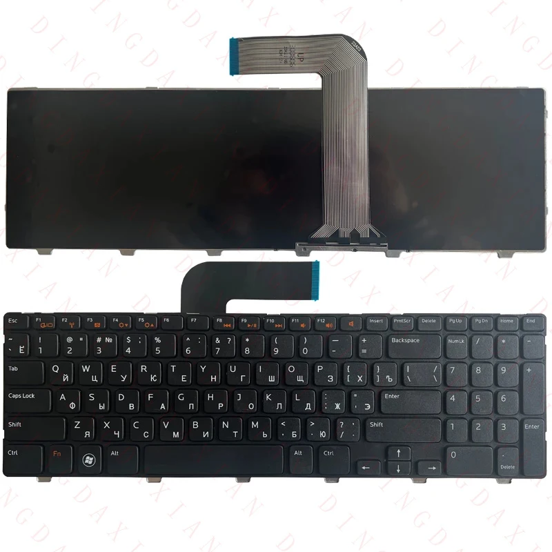Teclado de laptop russo F+ para Dell Inspiron 15R N5110 M5110 N5110 M511R M501Z RU Preto