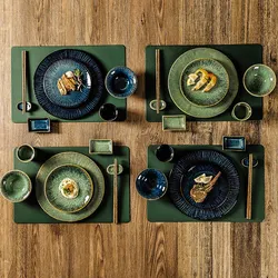 2 Colors Dinner Table Plates for Food Plate Sets [object Object] Complete Tableware of Dishes Pieces Moroccan Ceramic Dishes