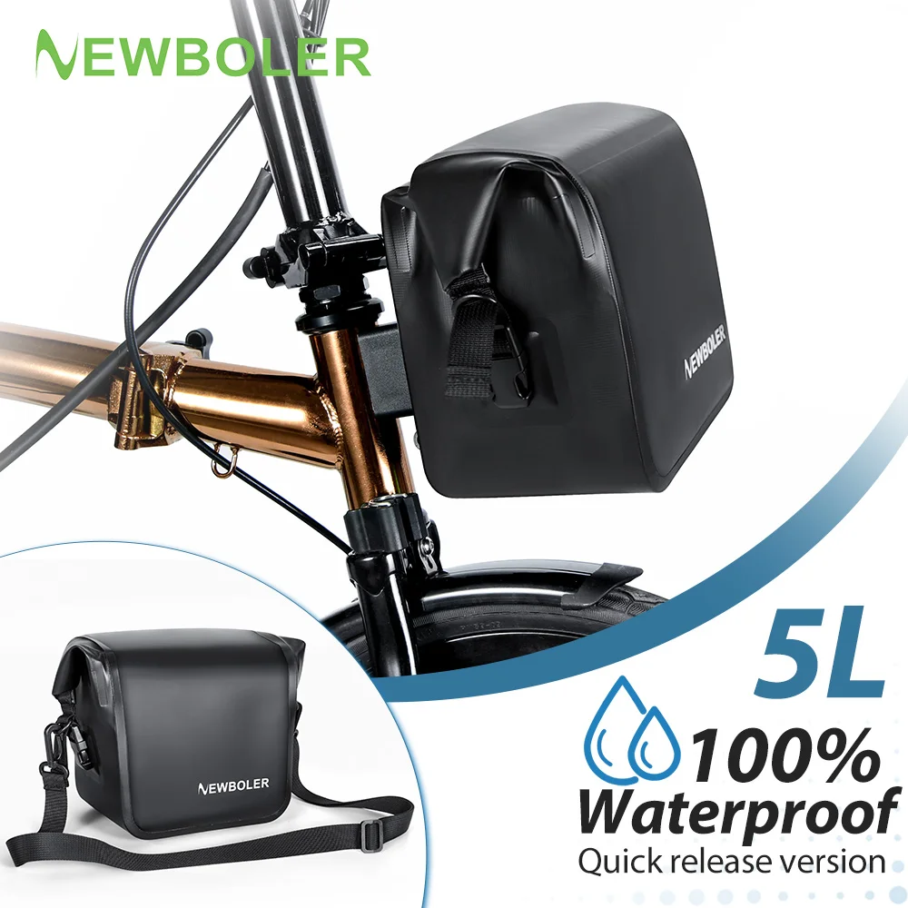 

NEWBOLER 5L Folding Bike Handlebar Bag Multi-functional Brompton Bag Bike Front Bag Bike Basket Bag For Brompton Folding Bike