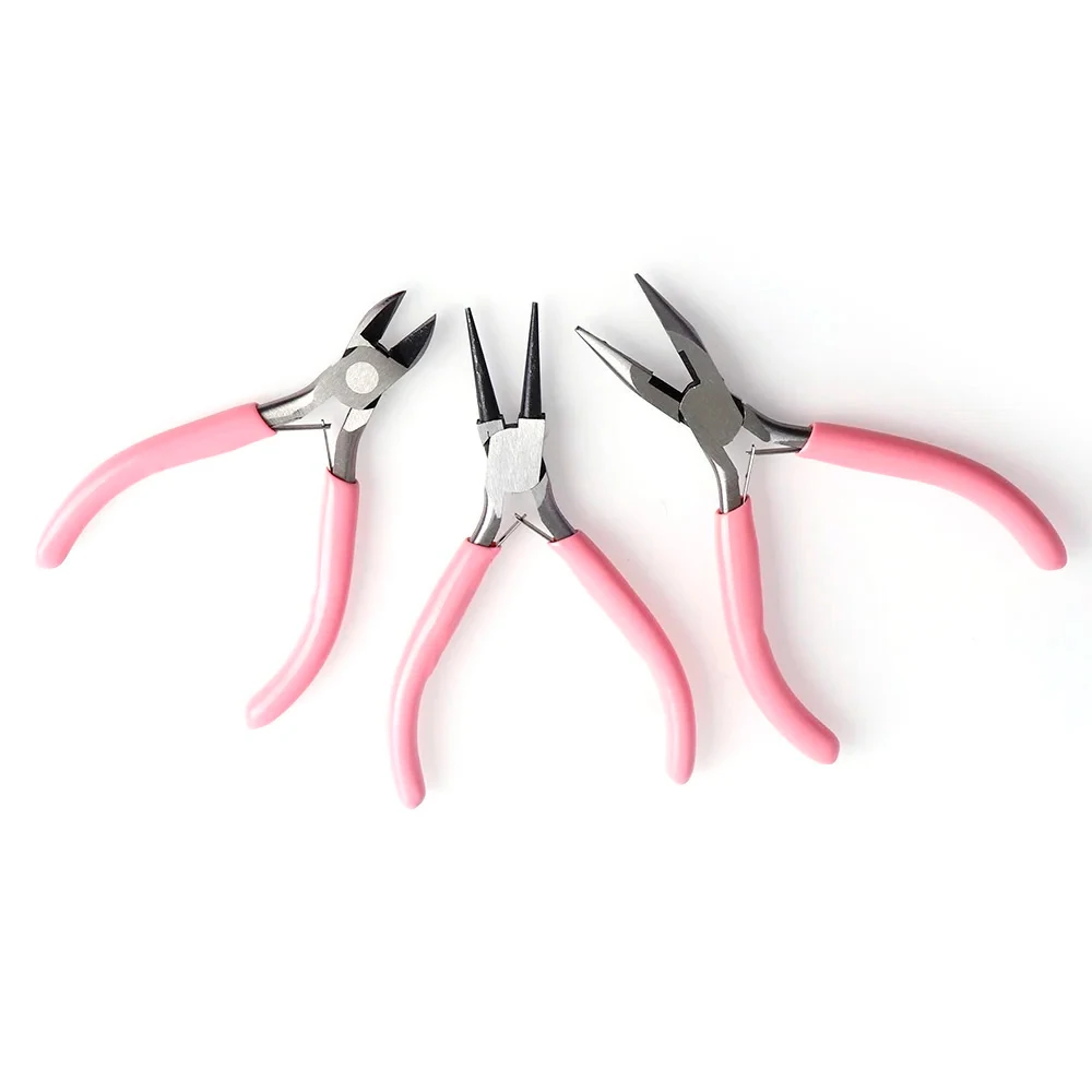 KATWAY Jewelry Making Nose Needle Pliers Stainless Steel DIY Crafts Cutting Wire Handmade Tool Set, Tweezers Needle Spoo HH-AA03