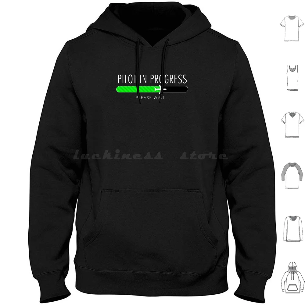 Pilot In Progress Pilot Training Flight School Gift Hoodies Long Sleeve Aviation Pilot Flight Training Flying Airplane