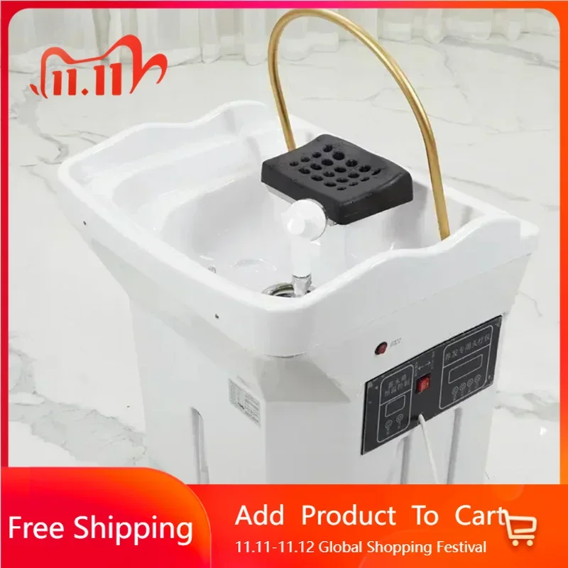 

Headspace Hair Salon Equipment Movable Shampoo Bed Reclining Head Chair Adult Compact Water Elegantes Cadeira Hotel Furniture