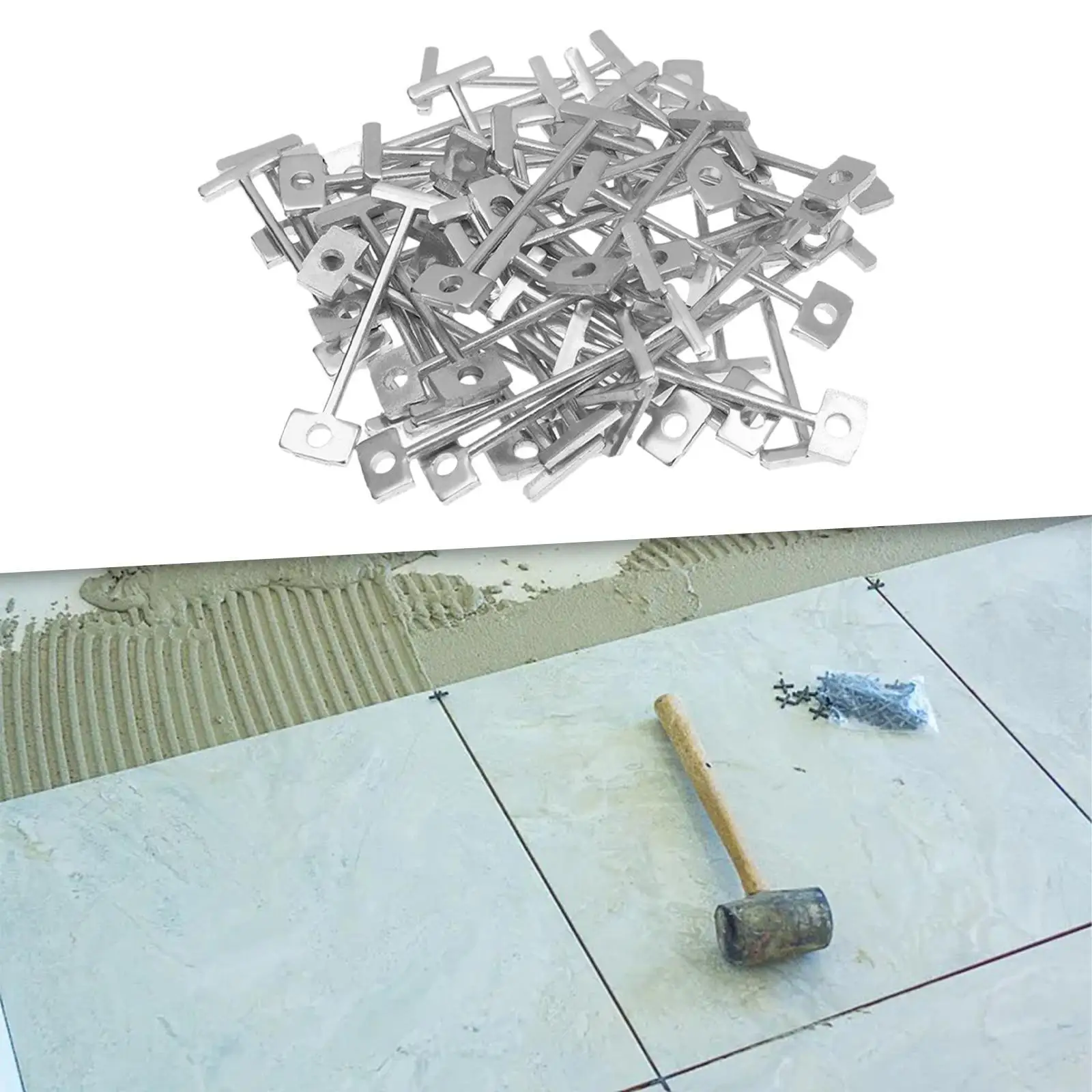 Tile Leveler Adjuster Steel Needle Portable Tile Leveling Kit Spacer Nails DIY Construction for Floor Wall Laying
