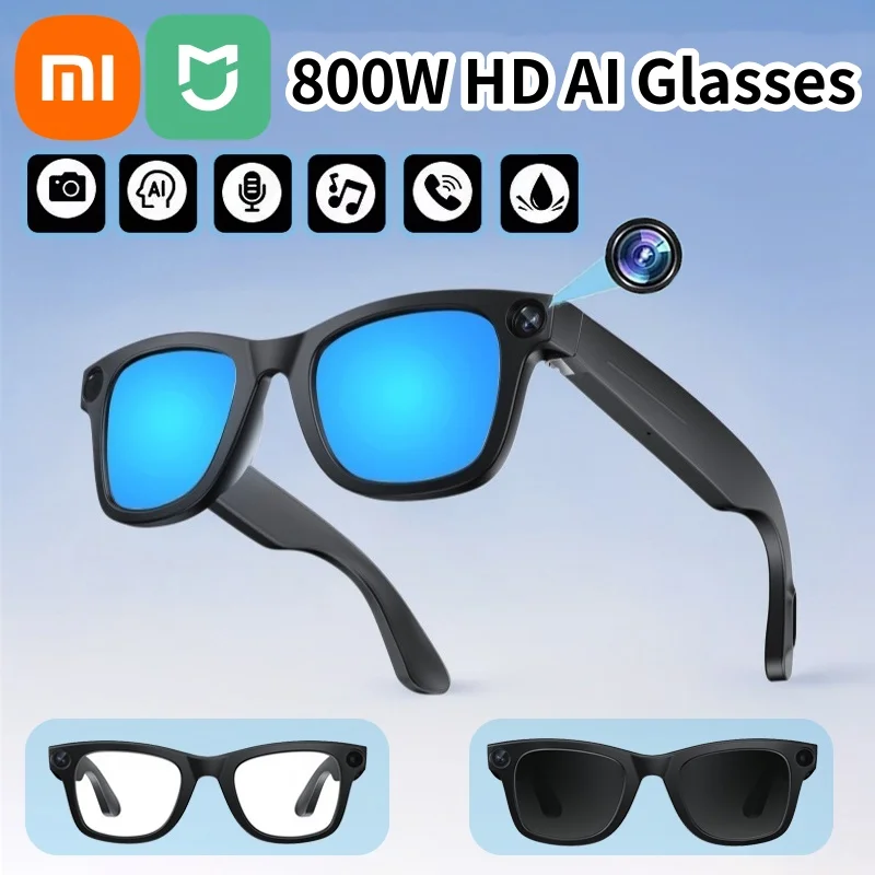 

Умные очки Xiaomi Mijia 800 Вт Pixel с камерой AI для голосовых звонков и перевода, фотография высокой четкости, запись видео