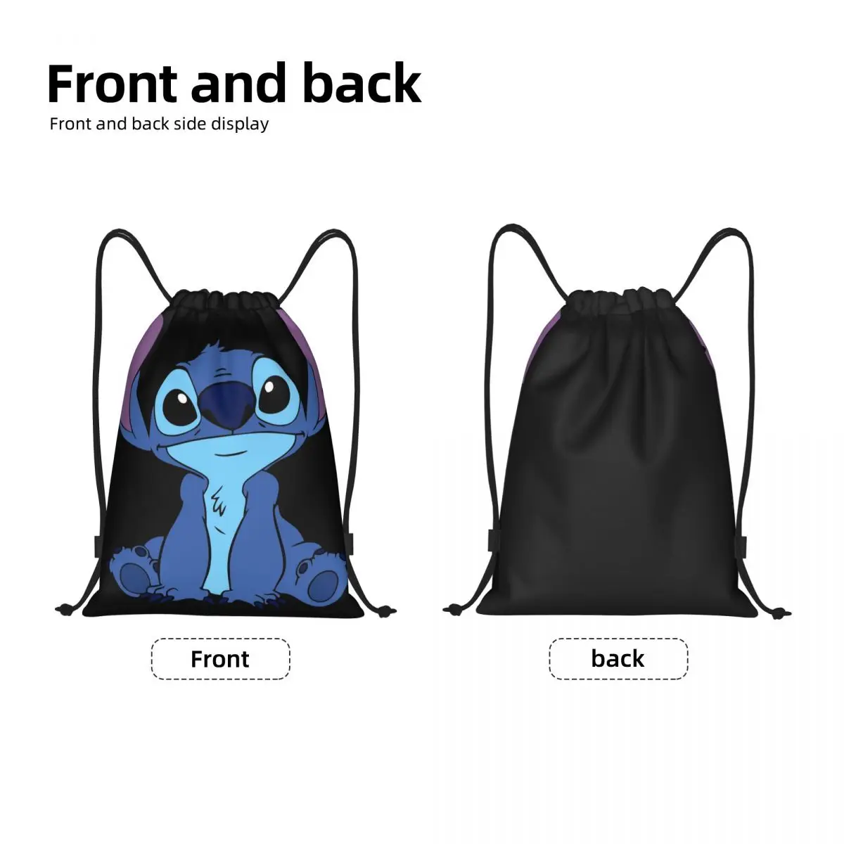 Custom Kawaii Stitch Drawstring Backpack Bags Women Men Lightweight Cartoon Gym Sports Sackpack Sacks for Training