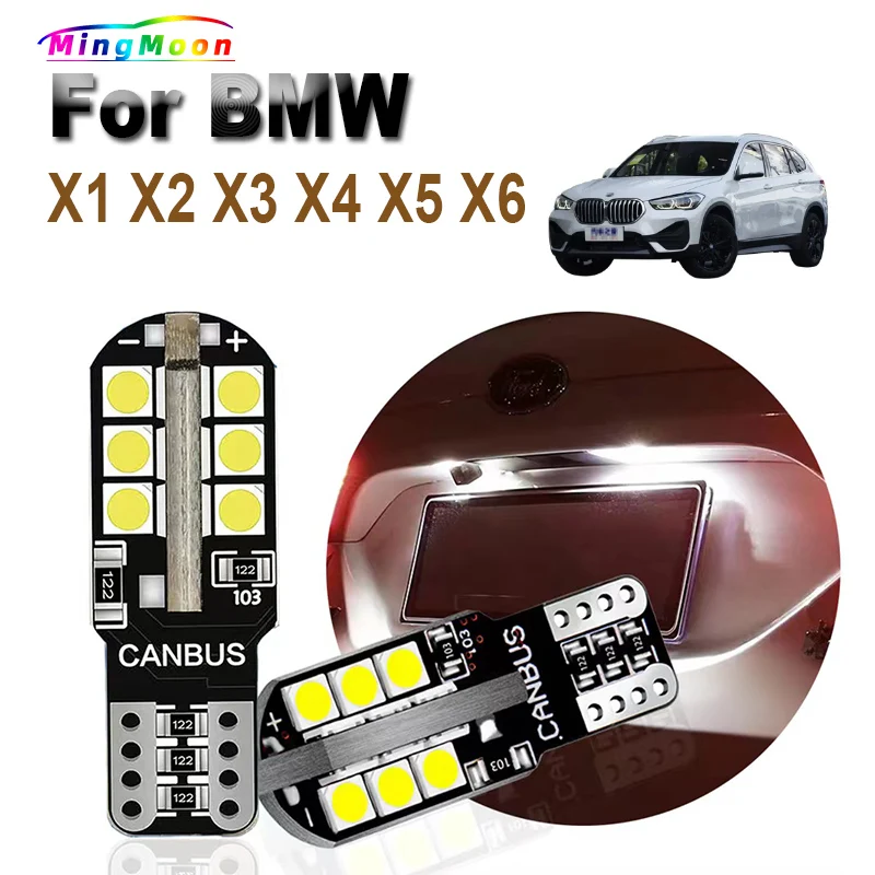 2Pcs T10 LED License Plate Bulbs Parking Lamp For BMW X1 E84 F48 X2 F39 X3 E83 F25 X4 F26 X5 E53 E70 X6 E71 Car Interior Lights