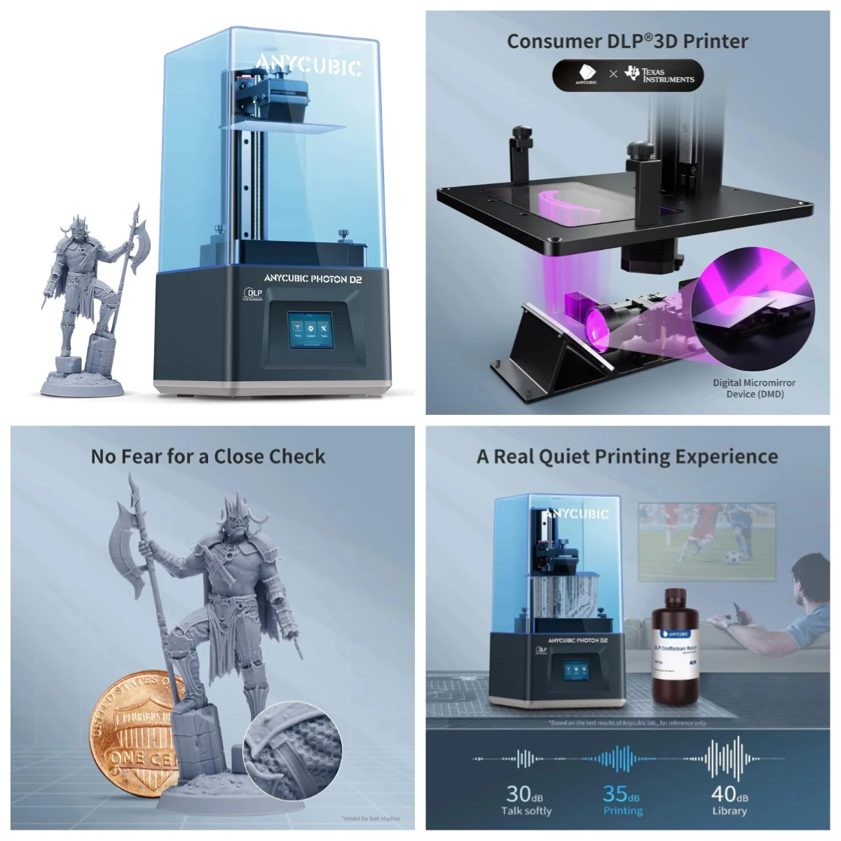 

FL-ANYCUBIC Wholesale Photon D2 HD DLP Resin 3D Printer