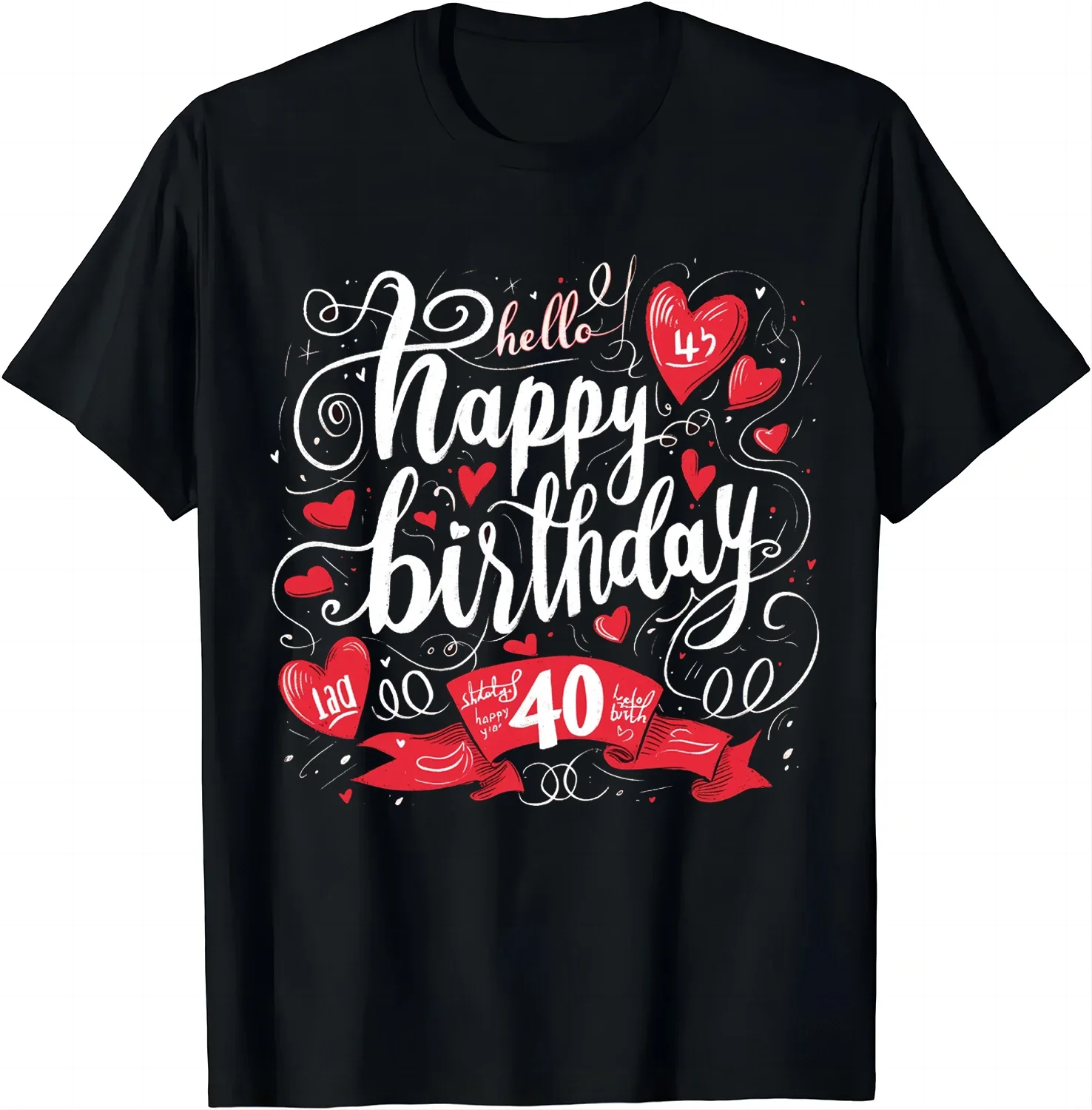 camicie stile Unisex per donna uomo Regalo di compleanno grafico 40th Birthday Funny Hello 40 anni Est 1984 Born in 1984 t-shirt