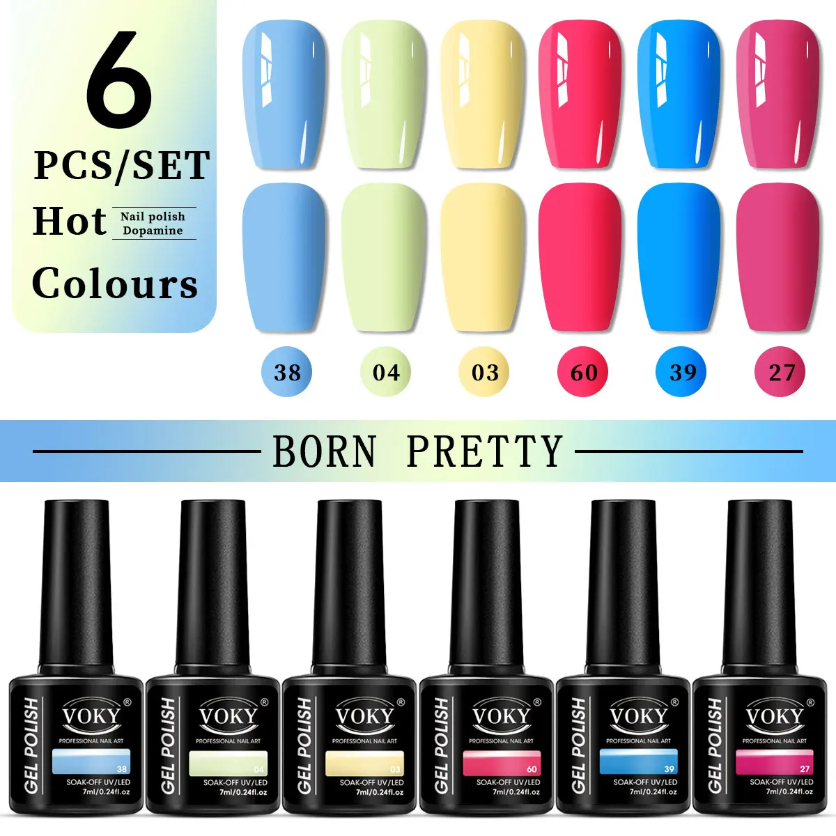 

6 sets of nail polish kits, quick-drying and long-lasting nail polish, suitable for salon DIY, dream color set, nail art art set