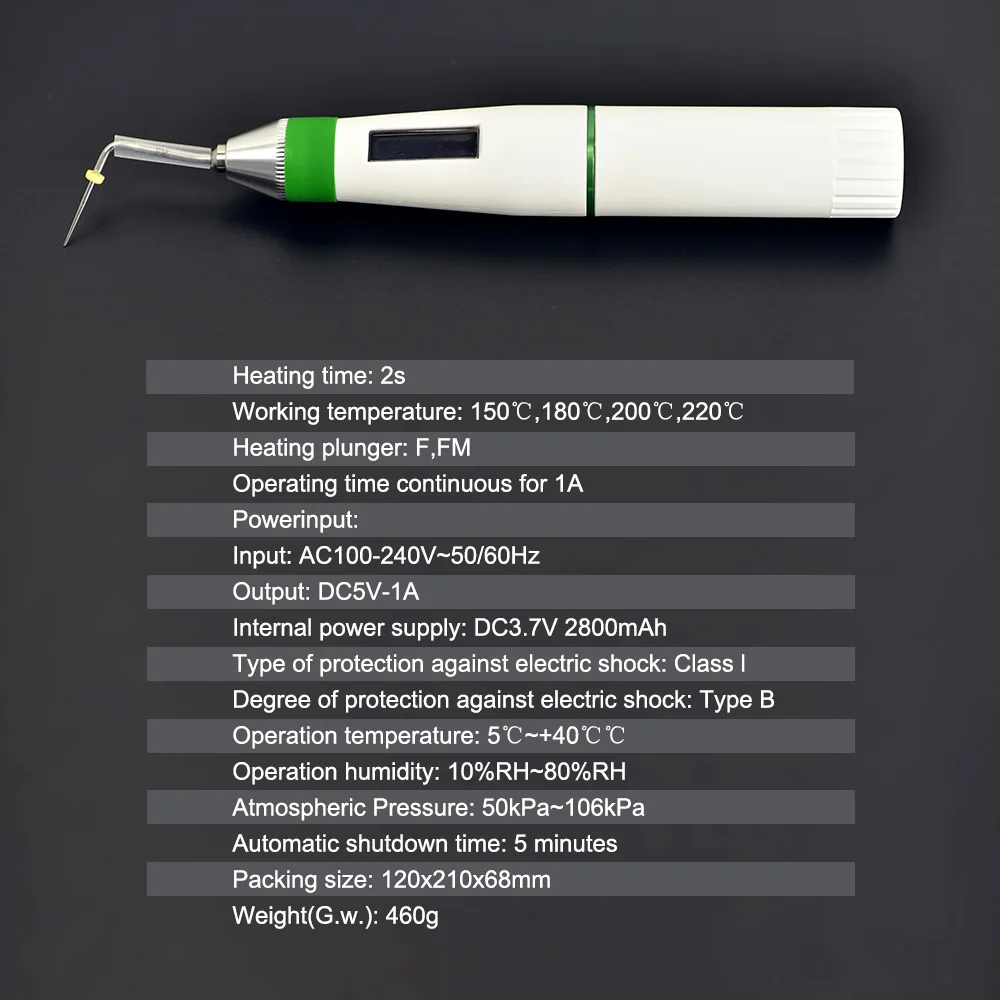 SYJH Dental Equipment Wireless Obturation Pen with Digital Display Endo Gutta Percha Obturation System Pen Heating Plugger Tips