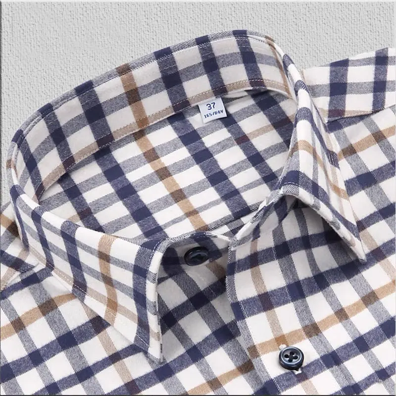 Camisa Oxford 100% de algodón para hombre, camisa de manga larga, informal, clásica, a cuadros, antibacteriana, absorción del sudor, talla grande,