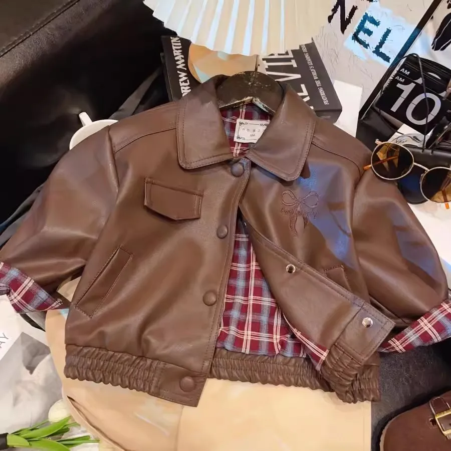 العصرية الفتيات ميلارد سترة جلدية الخريف الشتاء فو دراجة نارية السائق دعوى معطف أنيق الوقوف طوق سترة أعلى #3