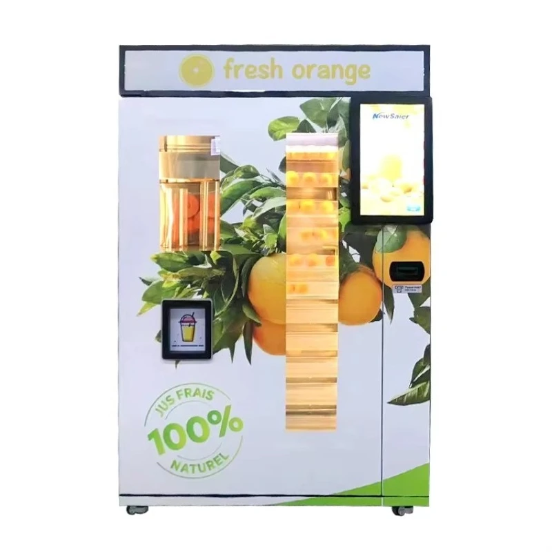 Fresh Orange Juice Vending Machine Custom Touch Screen Dispenser Coin Credit Card Token QR Code Payment Commercial Venue