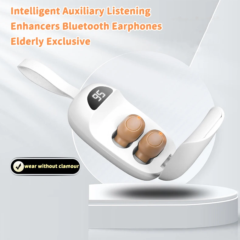 ذكي مساعد الاستماع سماعات بلوتوث قابلة للشحن الحد من الضوضاء معززات سماعات الأذن الصوتية لكبار السن هدية