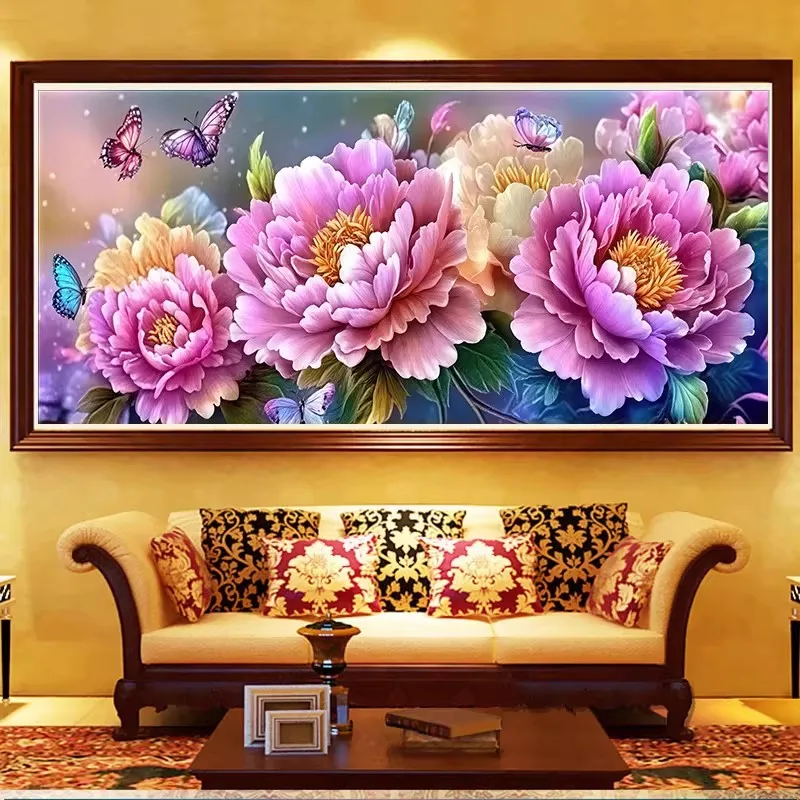 Peopy Flowers 9CT 11ct Printed Needlework,DIY Living Room Printed Cross Stitch,Sets For Embroidery Kit Full Cotton/Silk Threads