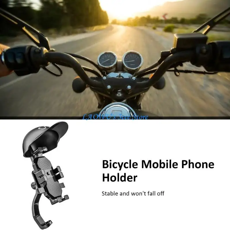

Y8AD Secure & Convenient Phone Mount Waterproof Phone Holder with Sun Protections ABS for Motorcycles Scooters & Strollers