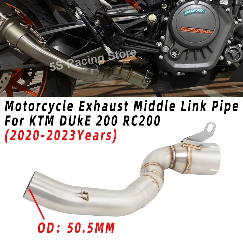 

For KTM DUkE 200 RC200 2020 2021 2022 2023 Motorcycle Exhaust Escape Muffler Modified Moto Middle Link Pipe Eliminator Enhanced