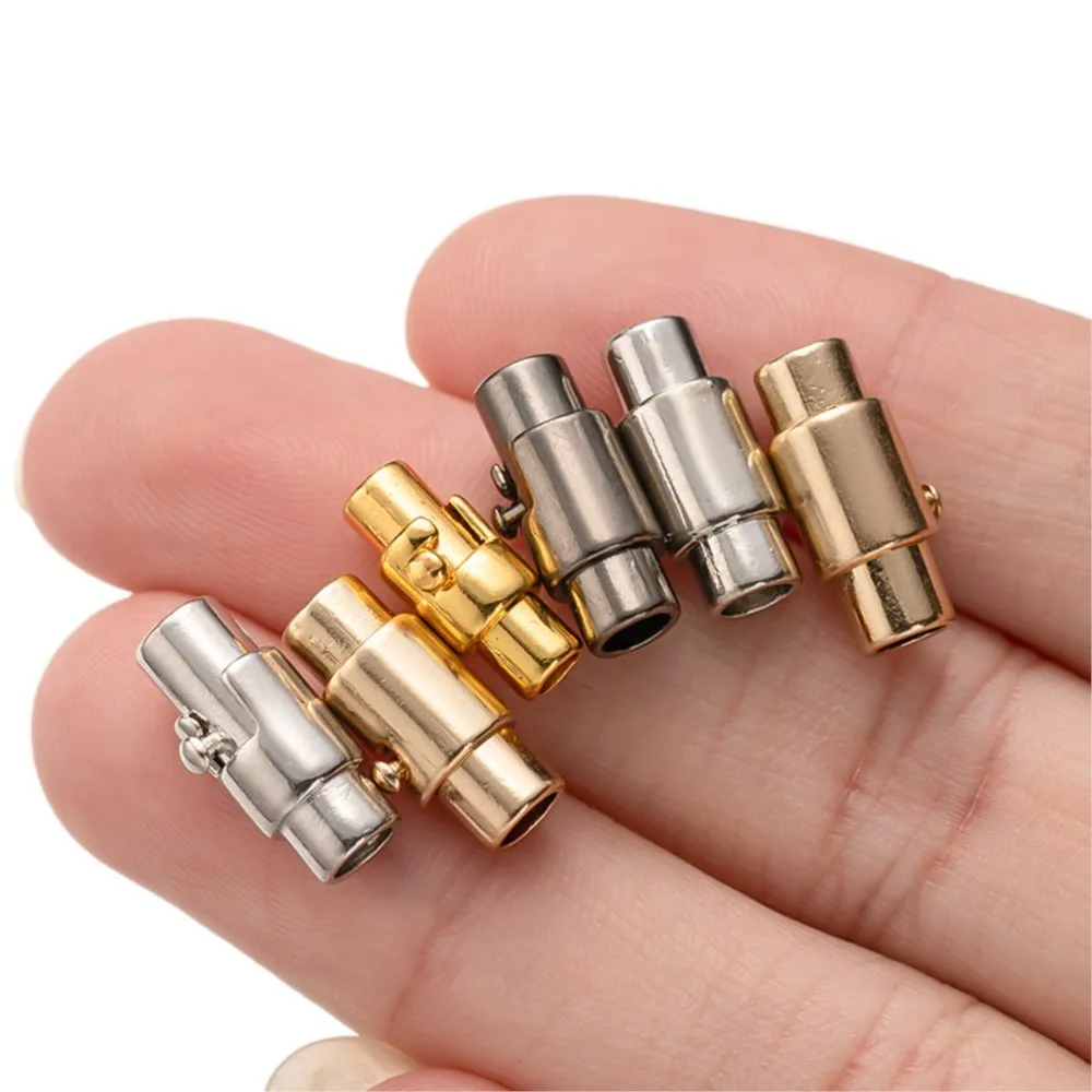 10Pcs Strong Magnetic Clasps With Locking Mechanism Leather Cord End Cap Connectors For DIY Bracelets Necklace Jewelry Making