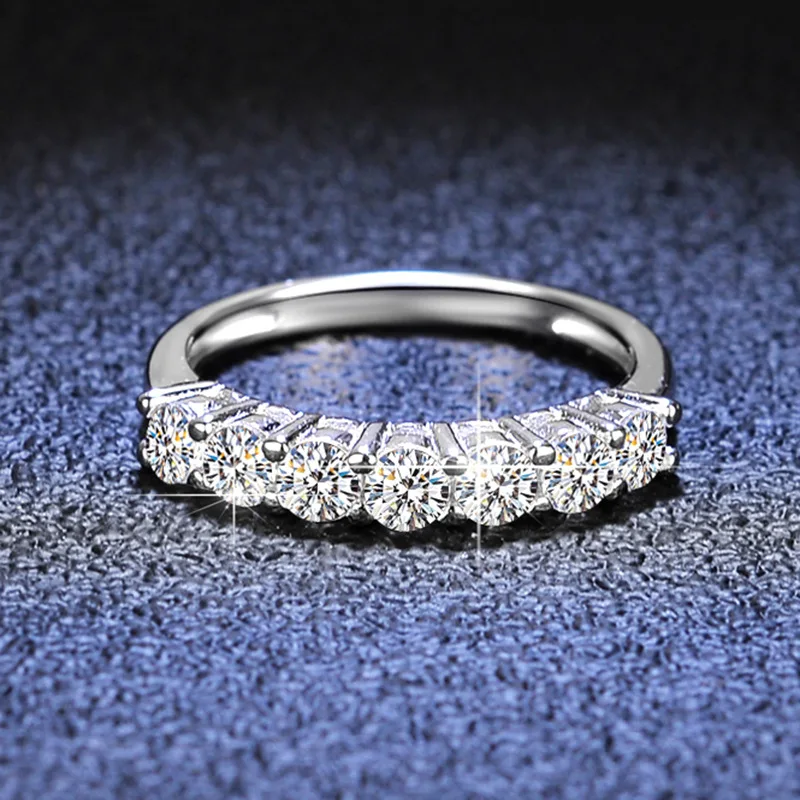 4mm D Color VVS Moissanite Ring For Women Total 1.5CT S925 Sterling Silver Jewelry Brilliant Diamond Wedding Bands Ring Anillos