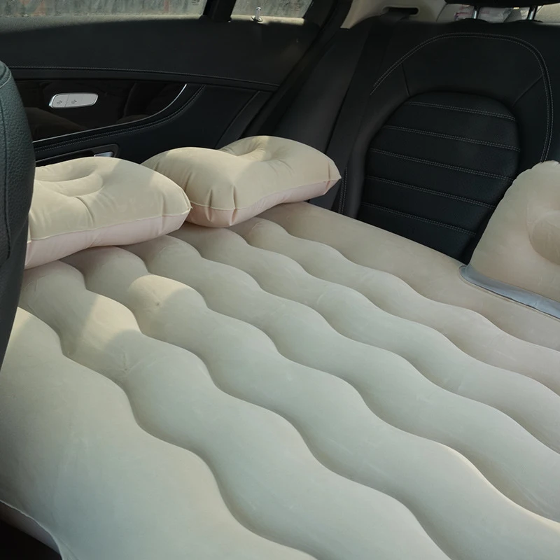 Inflatable Car Mattress Foldable Rear Seats Sleeping Pad Portable Travel Bed Universal In-Car Sleeping Cushion