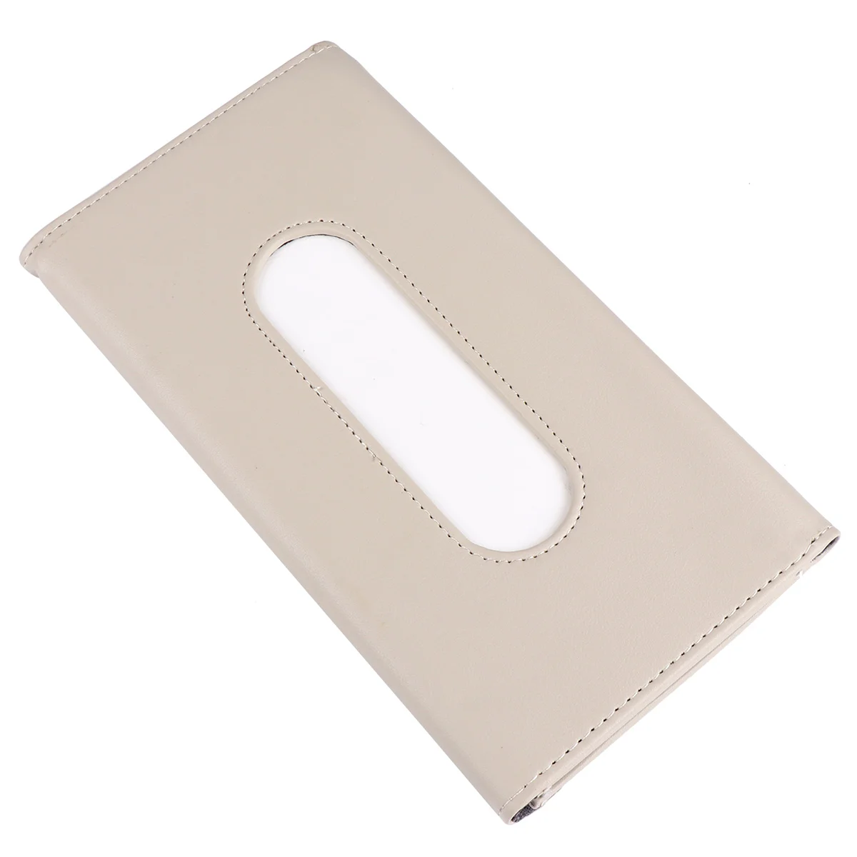 Car Visor Tissue Box Fashinable Hanging Tissue Boxes Holder Headset Tissue Case Holder for Car Vehicle (Beige)