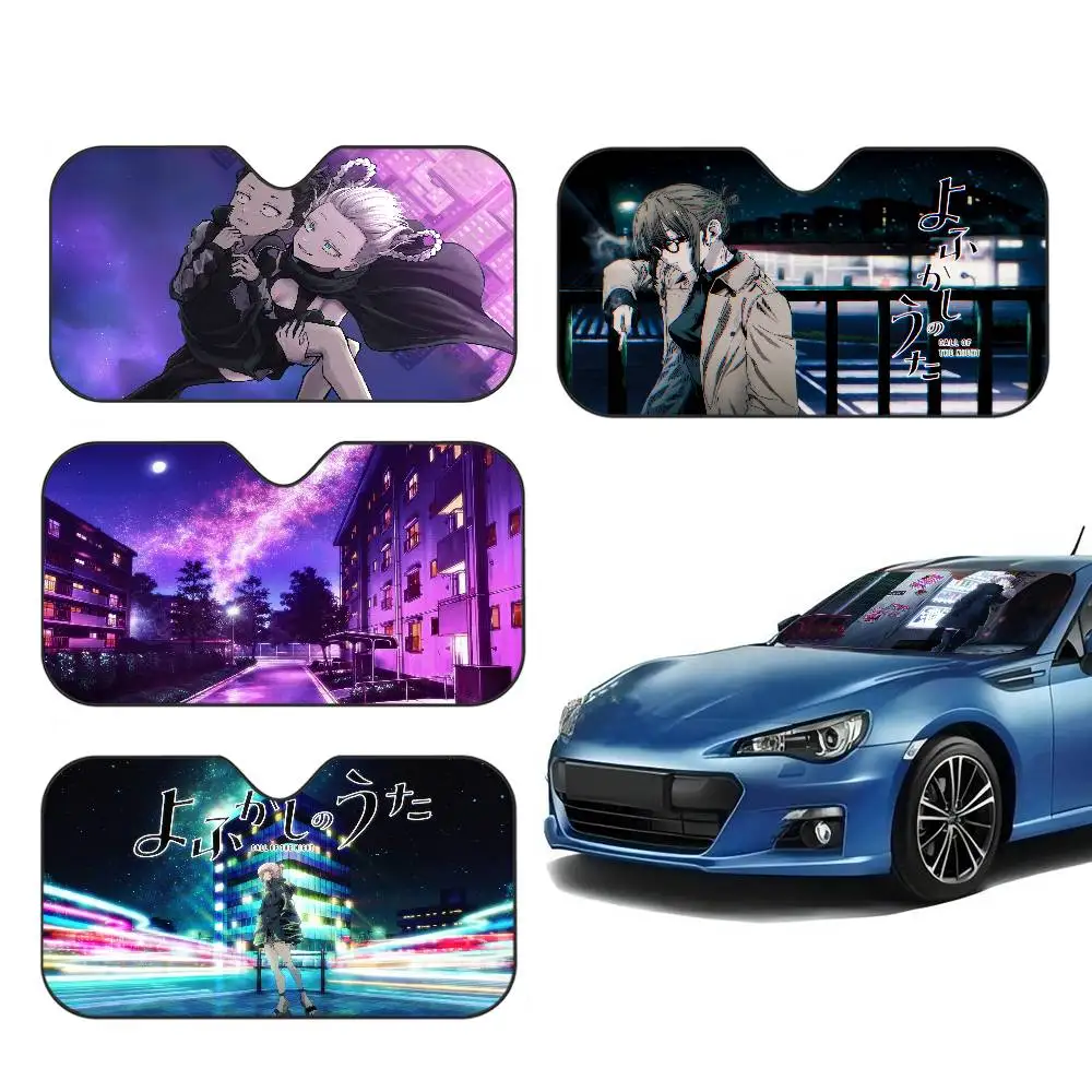 Japanese Call of the-Night Car Windshield Sunshade Cover Foldable Automotive Sun Shade Visor Window Uv Reflector Keep Car Cool