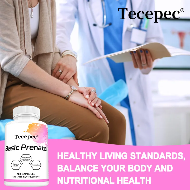 Tecepec Basic Prenatal - Folic Acid Blend for Pregnant and Breastfeeding Women, Vitamins and Minerals, Choline Supplement