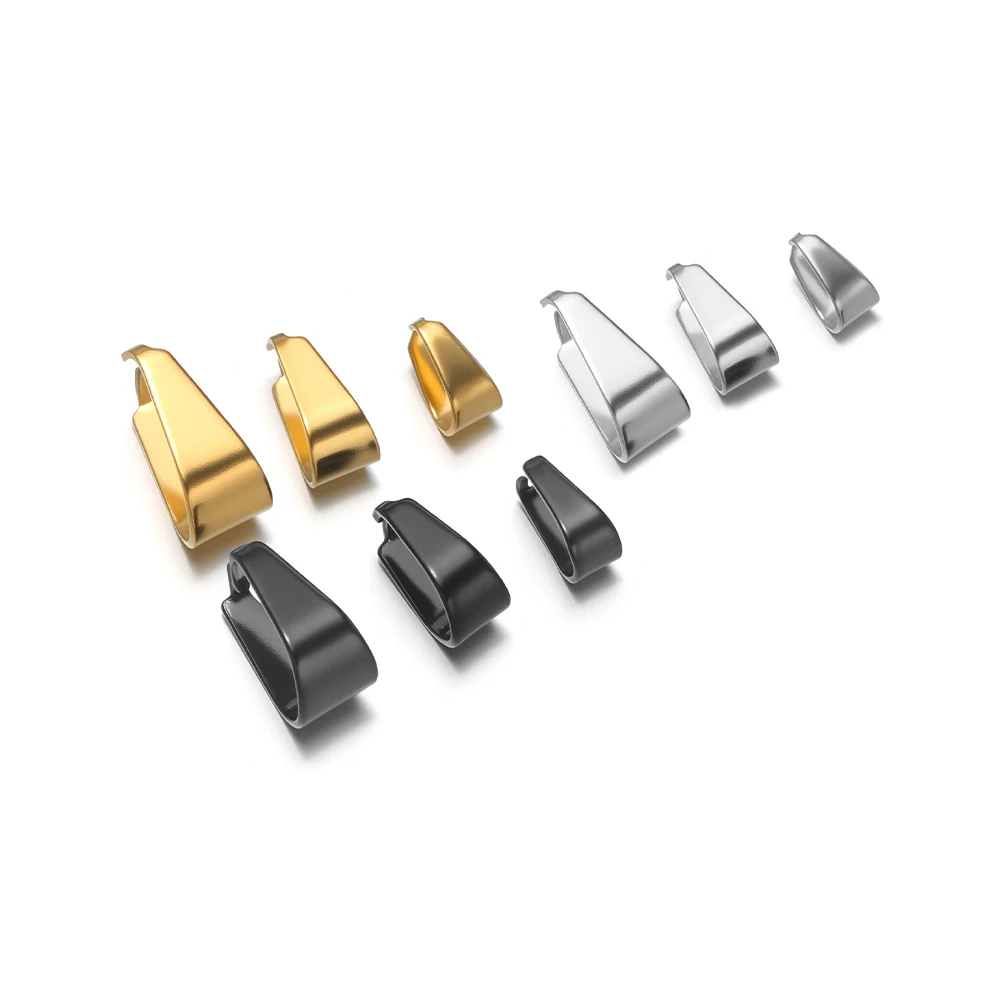 50pcs Stainless Steel Black/Gold Color Pinch Clip Clasps Pendant Buckle Connectors DIY Jewelry Making Necklace Earrings Material