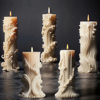 European cylindrical aromatherapy candle silicone mold DIY minimalist column gift expansion stone grinding tool customization