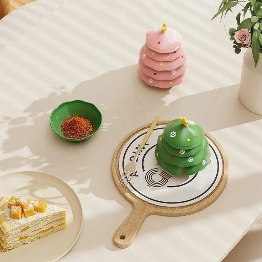 Splicing Platter Plastic Christmas Tree Dipping Dish Durable Dustproof Mini Fruits Bowl Ornaments Seasoning Plates Home