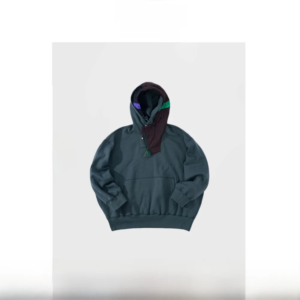 

Толстовка свободного кроя из чистого хлопка, нейлона в стиле пэчворк, асимметричный подол, свитшот, повседневная молодежная толстовка длиной до плеч, све