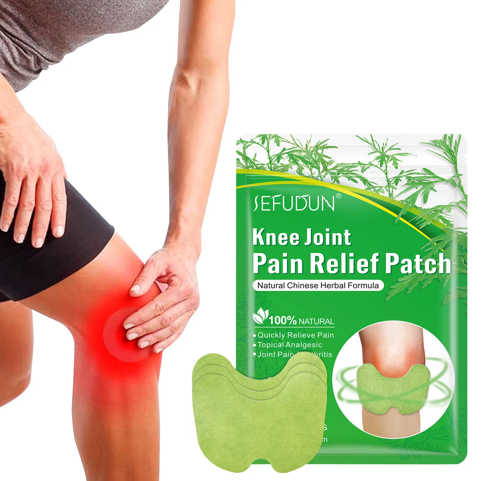 

12 Pcs Knee Pains Relief Patch Wormwood Knee Plaster Warming Herbal Pains Patches Heat Patches For Back Neck Shoulder Pains And