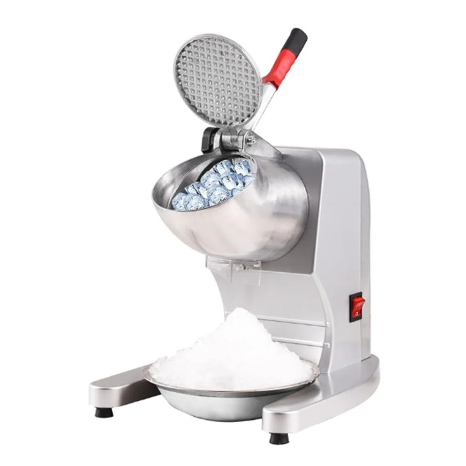 

HD109G Ice Crushers Machine, Electric Snow Cone Maker 2 Blades, Stainless Steel Shaved Ice Machine with Cover and Bowl, Silver