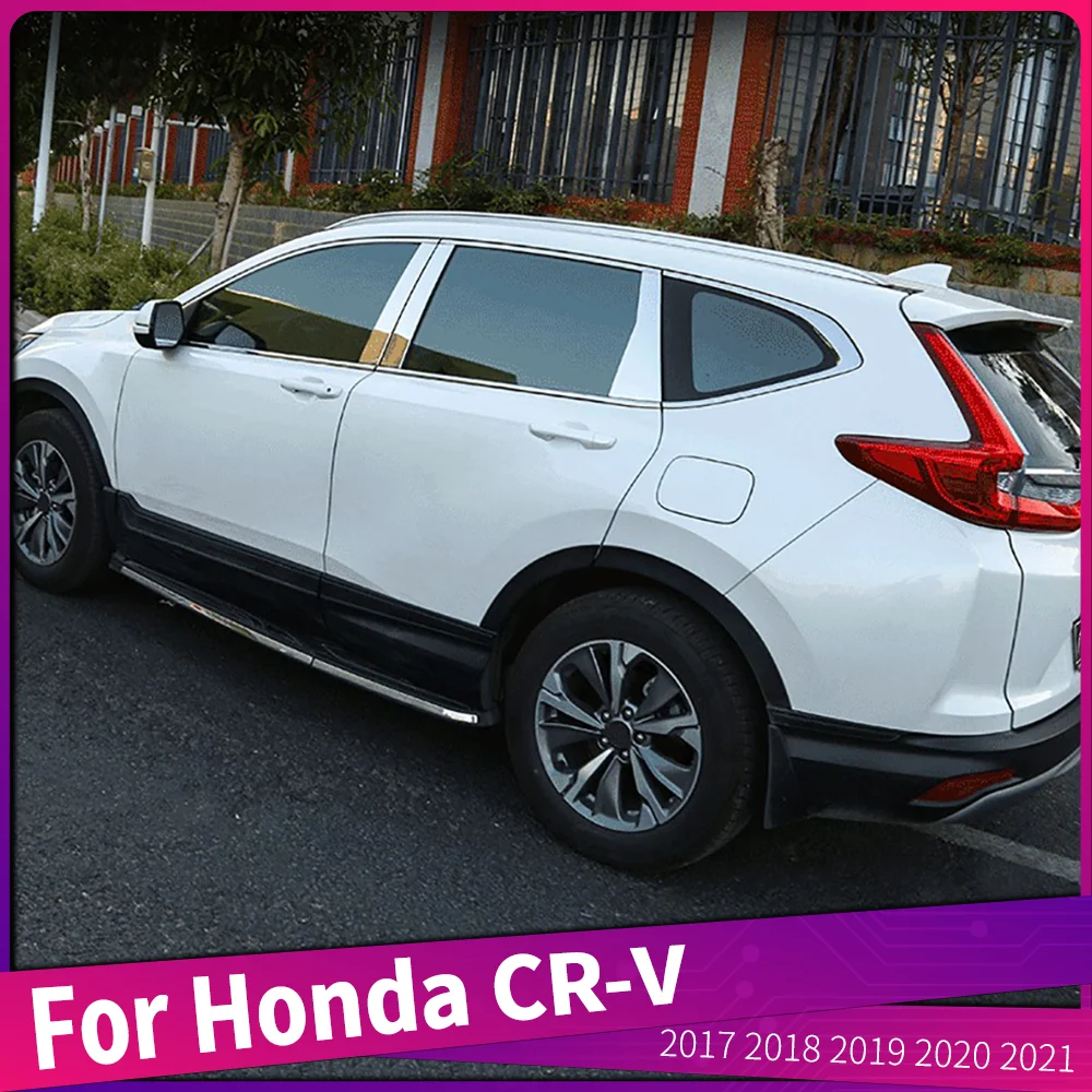 

Car Styling Stainless Steel Center Pillar B+C Window Trim Mouldings Decoration For Honda CR-V CRV 2017 2018 2019 2020 2021