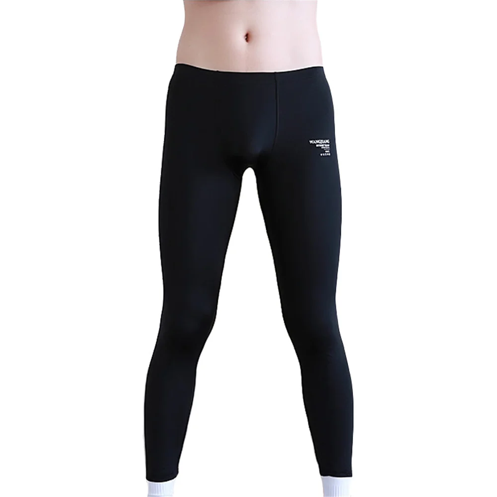 Men Solid Stretch Slim Thermal Pants Sweat Wicking Outer Wear Summer Base Layer Long Johns