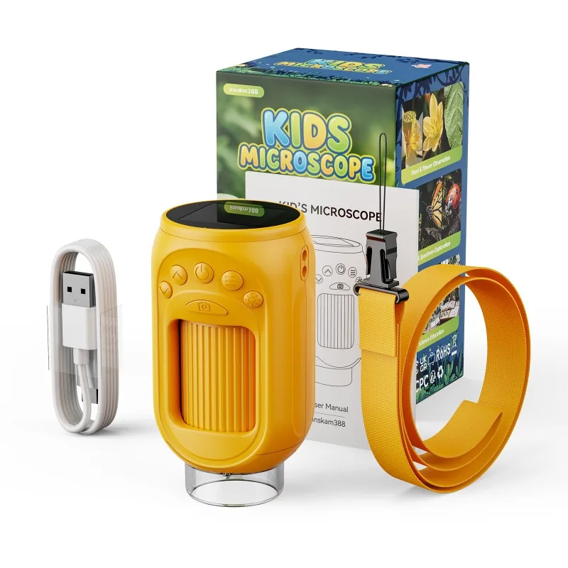 New portable children's digital microscope with HD display for outdoor exploration of microscopic biological observation
