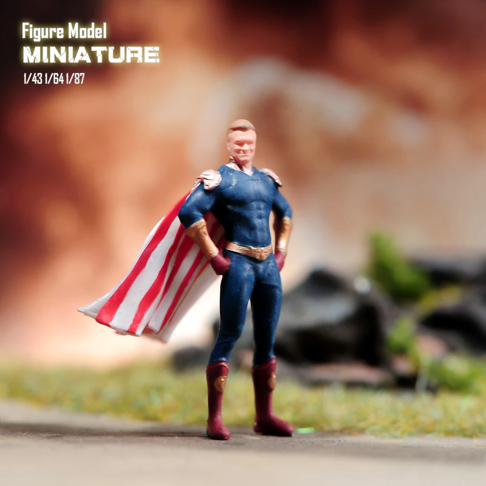 Painted Miniatures 1/43 1/64 1/87 망토를 입은 남자 & 마법의 힘을 가진 여자 도색되지 않은 그림 모델 장난감 보기 장식