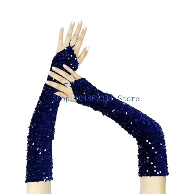 

5asd Элегантные длинные перчатки с блестками во французском стиле для свадебных выпускных вечеров для женщин и девочек 1920-х