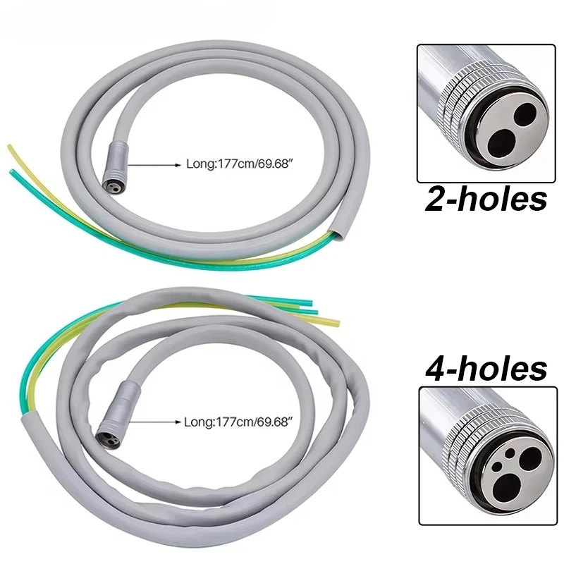 Dental Unit Turbine Handpiece with 2/4-Port Handpiece Tube, Handpiece Cable with Silicone Tubing and Connector, Dental Materials