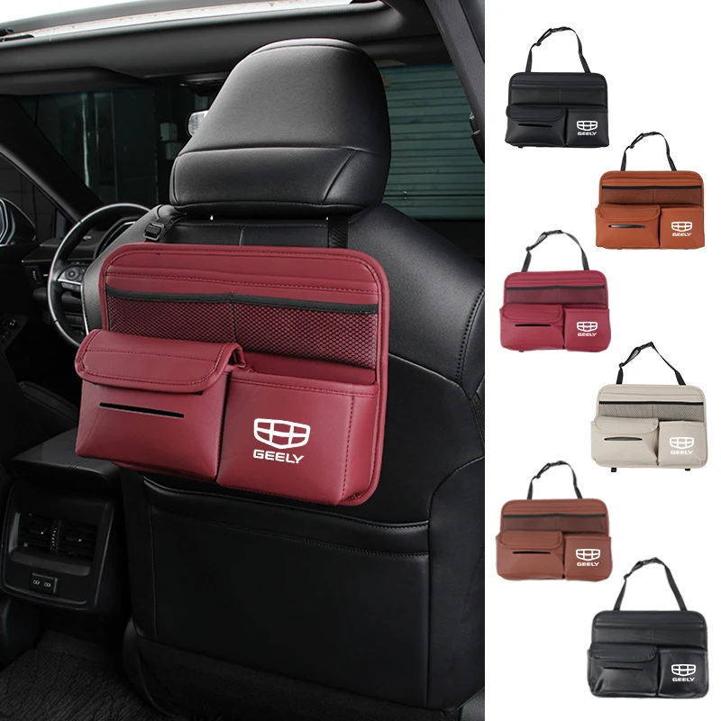 Car Seatback Storage Bag Backseat Organizer Tissue Box Cup Holder Accessories For Geely EX2 Atlas SUV Boyue Borui Coolray