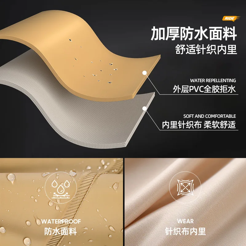 Heavy Rainproof Thickened Motorcycle Raincoat Set, Men's Long-style Design, Full-body Waterproof for Adult Riders - Image 4