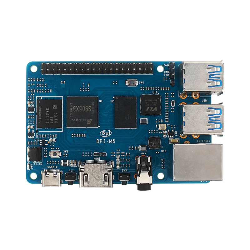 Banana Pi-ordenador BPI M5 de nueva generación, placa única, diseño de Chip Amlogic S905X3, 4GB de RAM, 16GB, eMMC, con 4 puertos USB 3,0