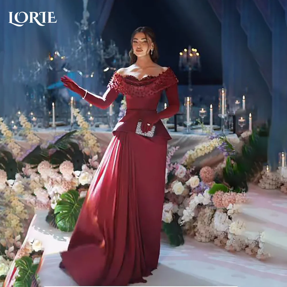 

LORIE Lace Saudi Party Dress Short Sleeve Applique A-Line Evening Dress Prom Dress 3D Flower Illusion Party Gown Club Customized
