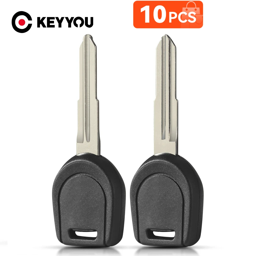 KEYYOU 10pcs Transponder Key Shell Fob Car Key Case for MITSUBISHI Lancer Mirage Outlander Pajero Left/Right Blade