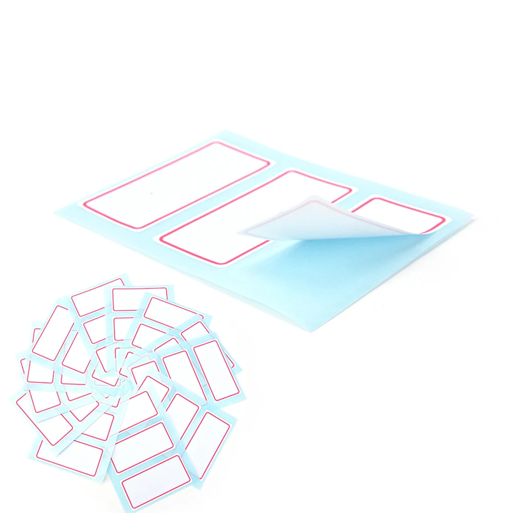 12 Sheets Blank Stickers 34*73mm Self Adhesive Label Blank Note Label Bar Sticky White Writable Name Stickers