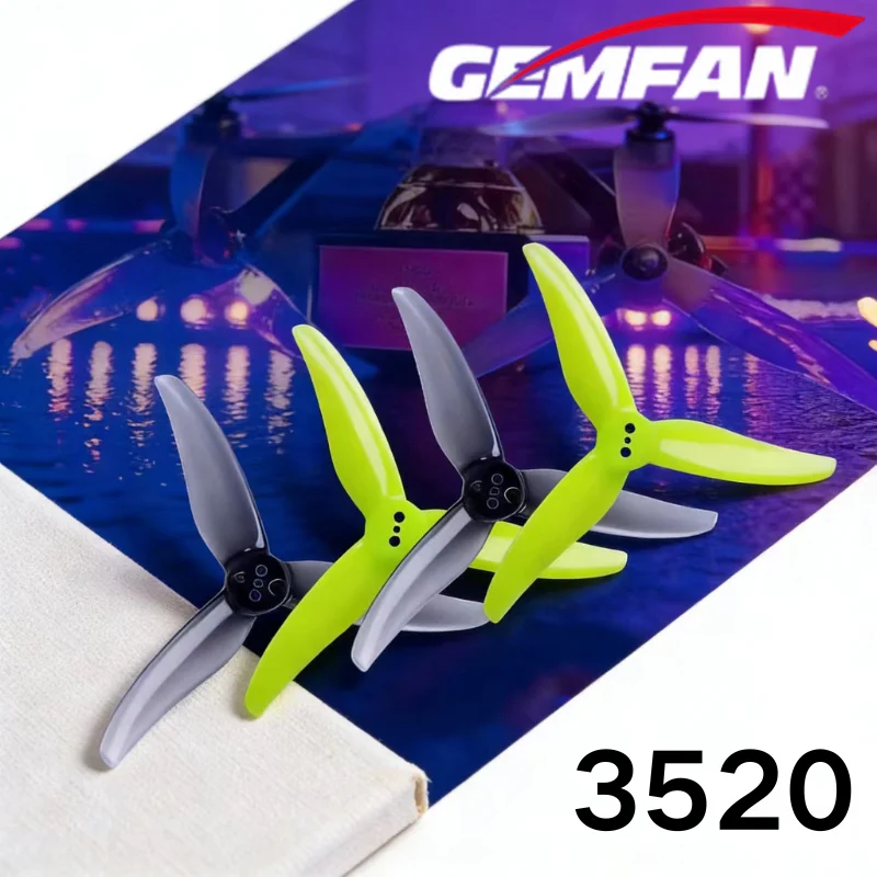 Gemfan 3520 3.5inch Min Prop Hurricane PC CW CCW Propeller 3 Blade for RC FPV Freestyle Cinewhoop Ducted Drones DIY Parts 6Pair
