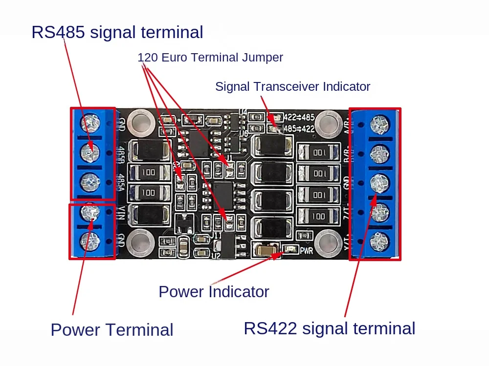 RS485 to RS422 module interchange board high-speed industrial grade 5V9V12V16V24V volt power supply automatic current control