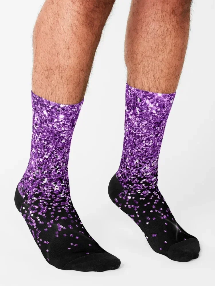 Purple Glitter Socks floor professional running Antiskid soccer Girl'S Socks Men's